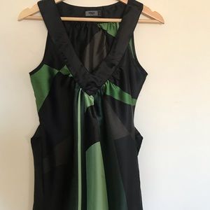 Green and black sleeveless long top